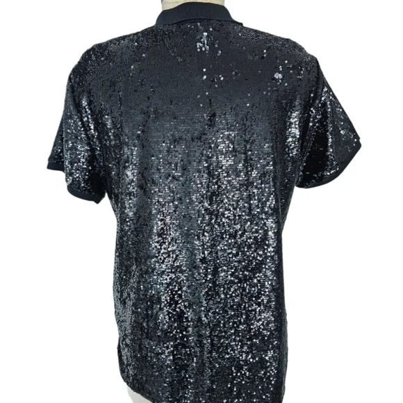 Ralph Lauren Black Sequin Short Sleeve Polo Women's - Picture 8 of 13